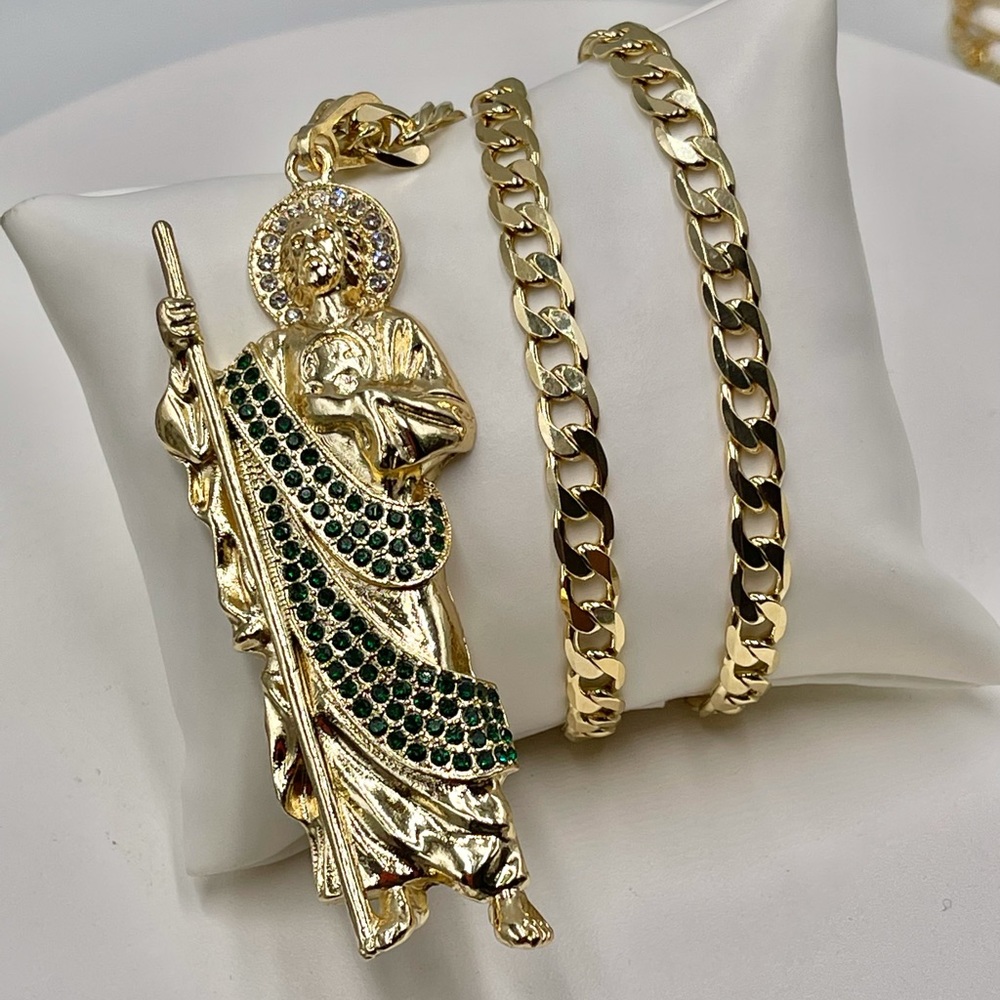 St. Jude and Chain Gold plated 14k